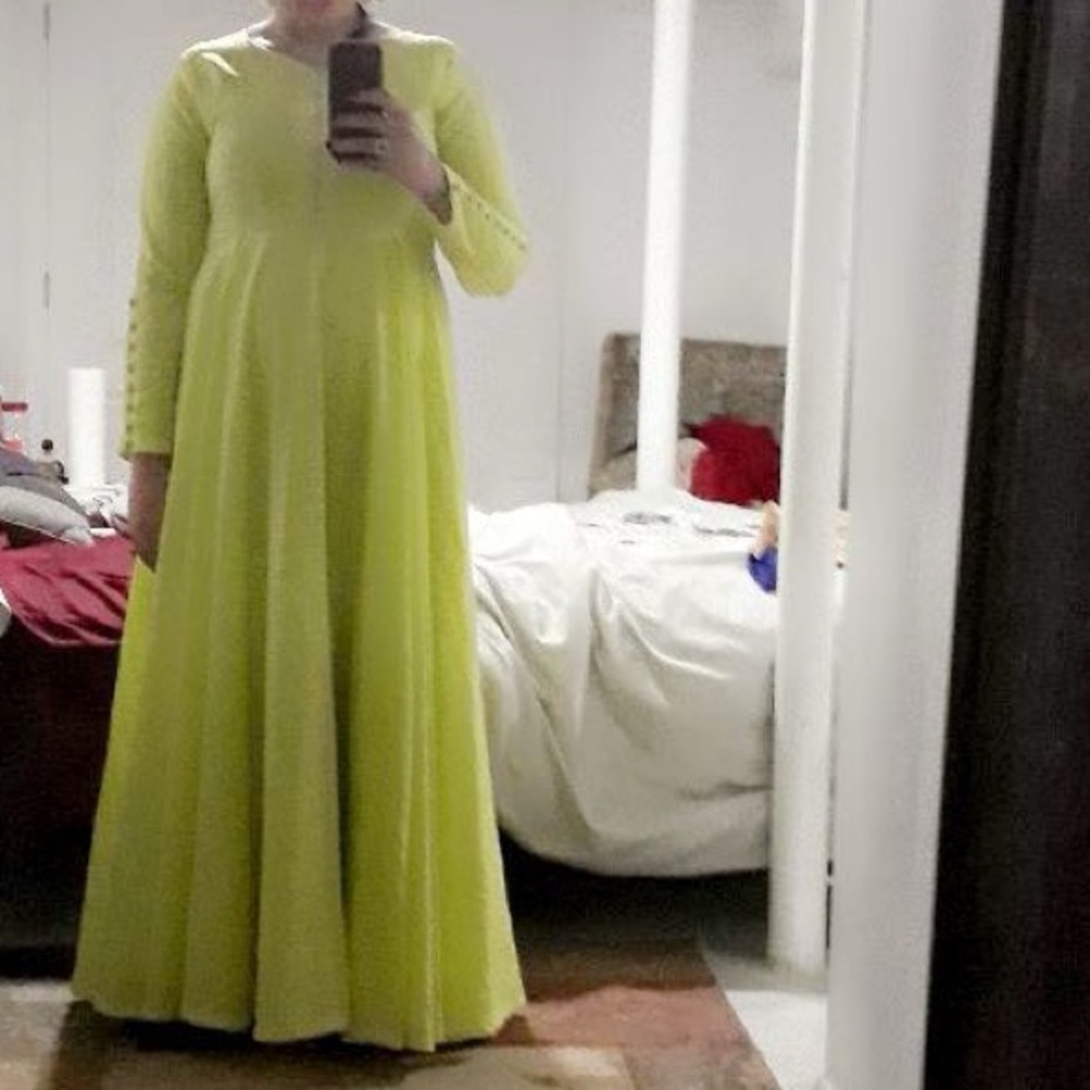 Long maxi dress fabric georgette custom made